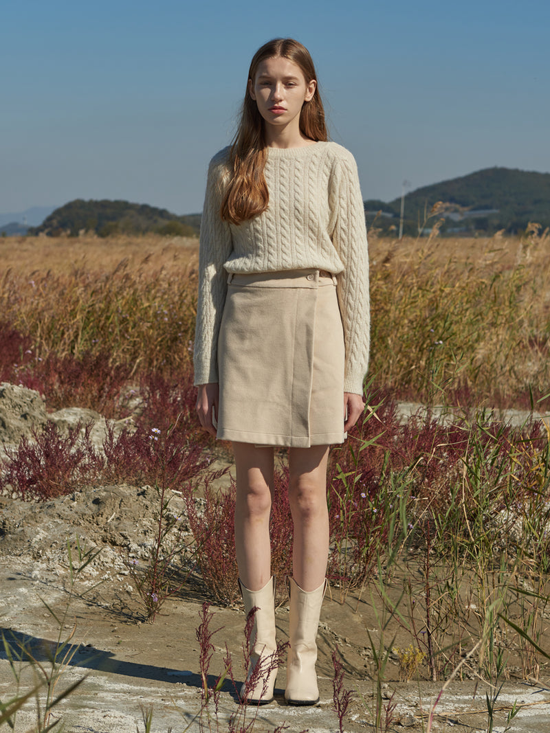 TMO BY 13MONTH（ティーエムオーバイサーティンマンス）MINI LAP SKIRT (IVORY)