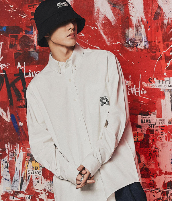 ボーンチャンプス(BORN CHAMPS)　[BORNCHAMPXBI] SQUARE LOGO DRESS SHIRT B23ST34IV