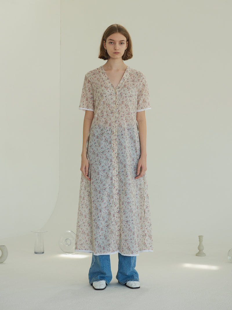 TMO BY 13MONTH（ティーエムオーバイサーティンマンス）SEE-THROUGH ROBE ONE-PIECE (IVORY)