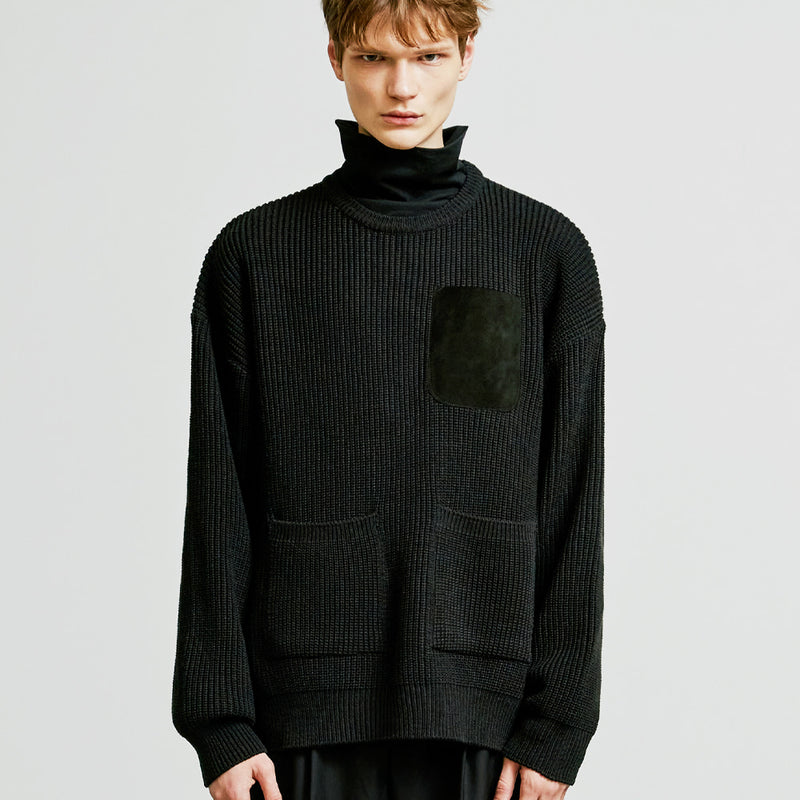 SSY(エスエスワイ)  3 pocket loose fit knit black