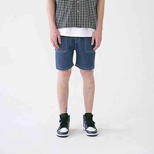 メスノウン(MASSNOUN) STICH POCKET SHORT PANTS MSESP005-BL