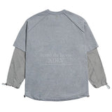 アクメドラビ(acme' de la vie)  WOVEN STRING SWEATSHIRT GREY