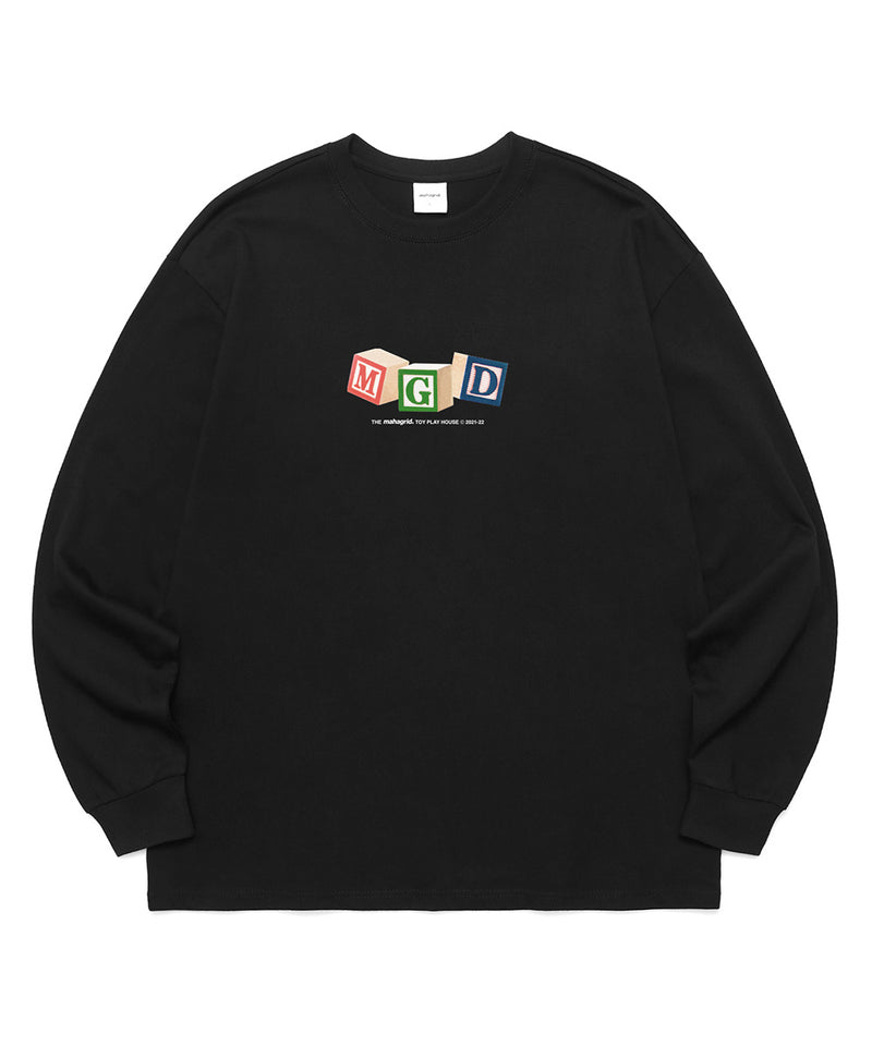 mahagrid (マハグリッド) MGD WOOD BLOCKS LS TEE [BLACK]