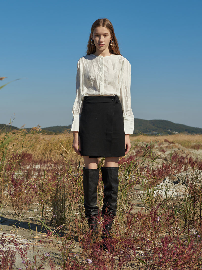 TMO BY 13MONTH（ティーエムオーバイサーティンマンス）MINI LAP SKIRT (BLACK)