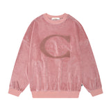 curetty (キュリティー) C LOGO BOUCLE EMBROIDERY TOP_PINK
