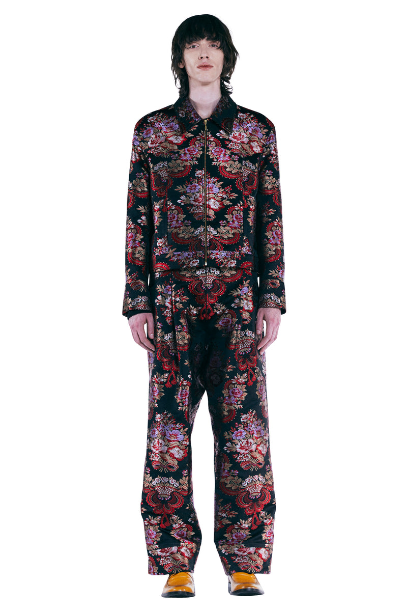 レイブレス(LABELESS) JACQUARD WIDE TROUSERS