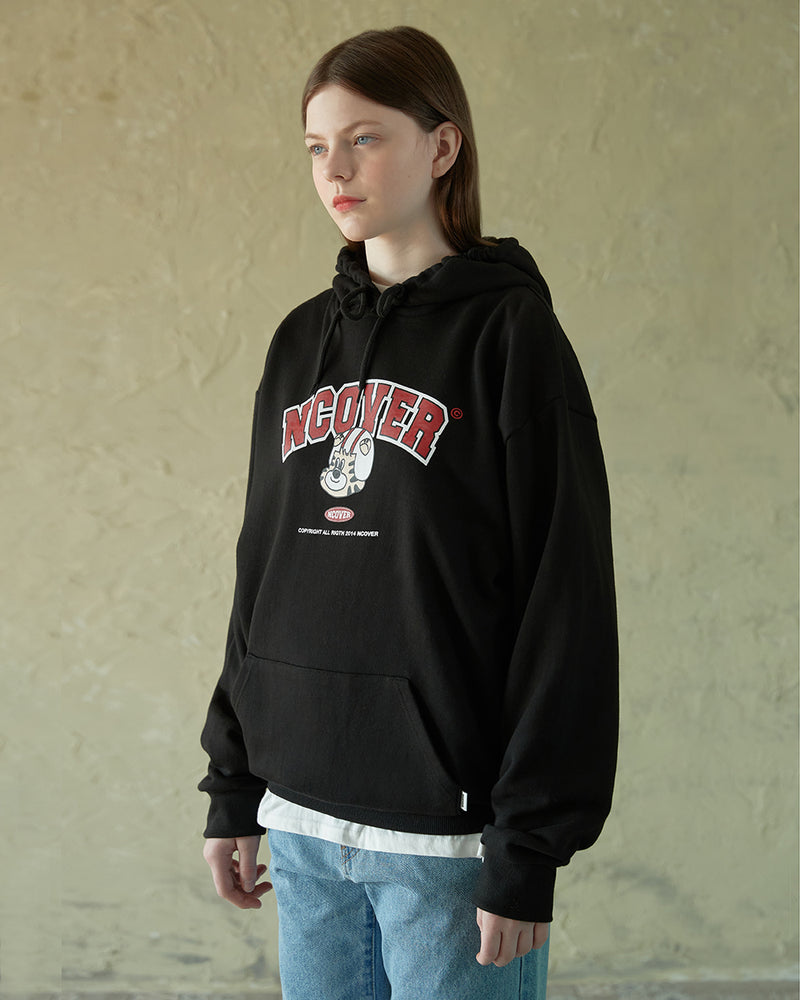 NCOVER（エンカバー）TOBY FACE ARCH LOGO HOODIE-BLACK