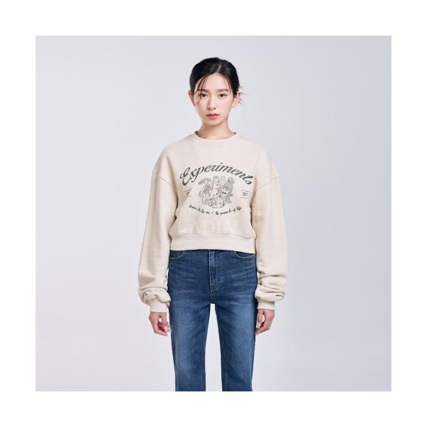 アクメドラビ(acme' de la vi)  EXPERIMENT MUSHROOM CROP SWEAT SHIRT BEIGE