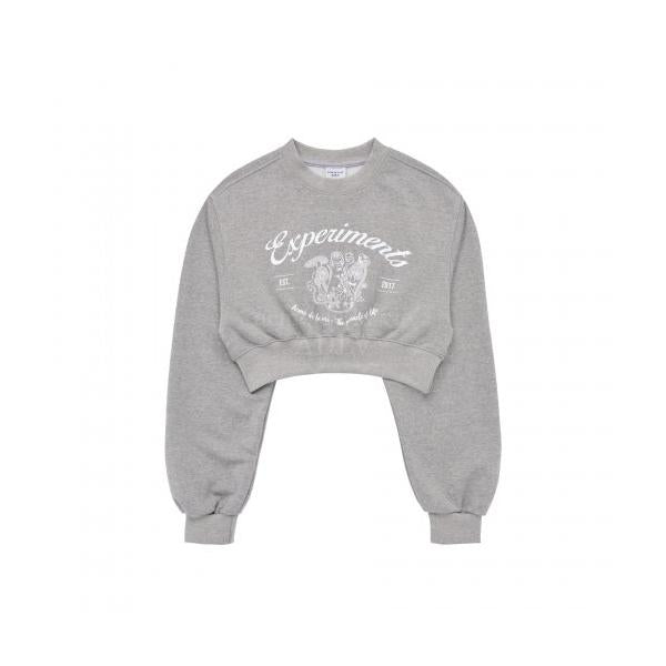 アクメドラビ(acme' de la vi)  EXPERIMENT MUSHROOM CROP SWEAT SHIRT MELANGE