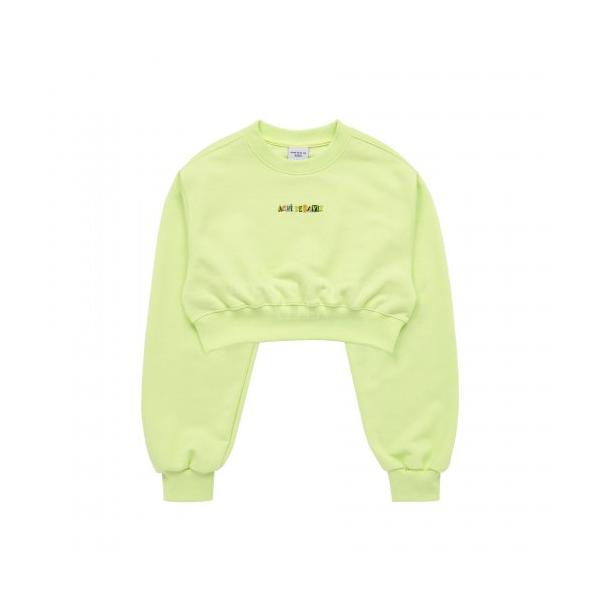 アクメドラビ(acme' de la vi)  COLLAGE LETTERING LOGO CROP SWEAT SHIRT LIGHT YELLOW