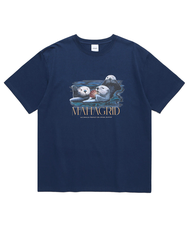mahagrid (マハグリッド)  SEA OTTER FAMILY TEE [NAVY]
