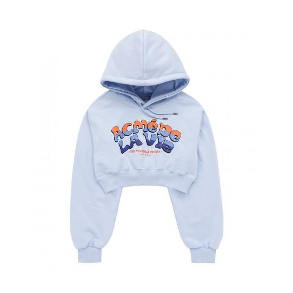 アクメドラビ(acme' de la vi)  GRADATION COLOR LOGO CROP HOODIE SKYBLUE