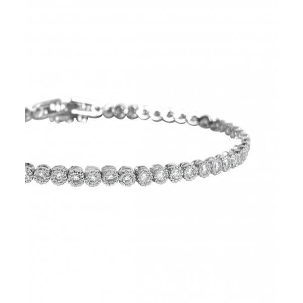 BLACKPURPLE (ブラックパープル) 	 Mini Round Tennis Cubic Bracelet 3mm