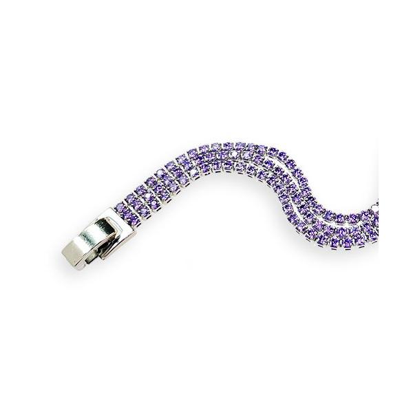 BLACKPURPLE (ブラックパープル) 	 three-line tennis bracelet
