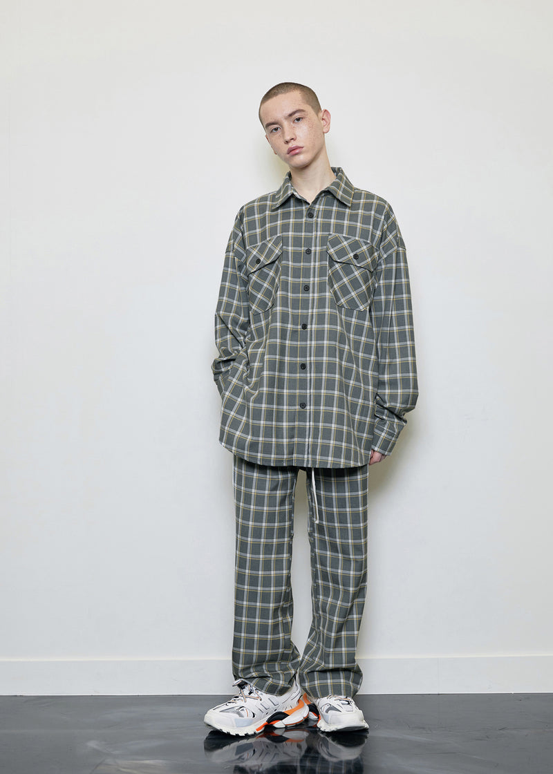 ディープリーク(DPRIQUE) 07 OVERSIZED CHECK SHIRT - GREY