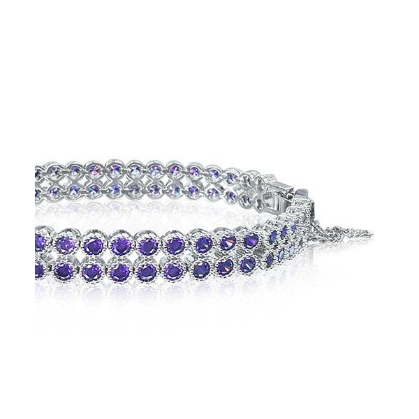 BLACKPURPLE (ブラックパープル) 	 [BLACKLABEL] Double Round Tennis Cubic Bracelet
