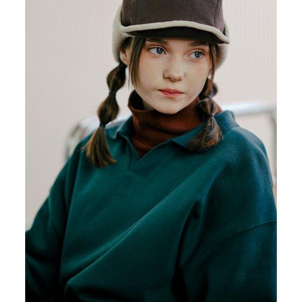 ダブルユーブイプロジェクト(WV PROJECT)   Bigcircle Open Collar Sweatshirt Green JJMT7631