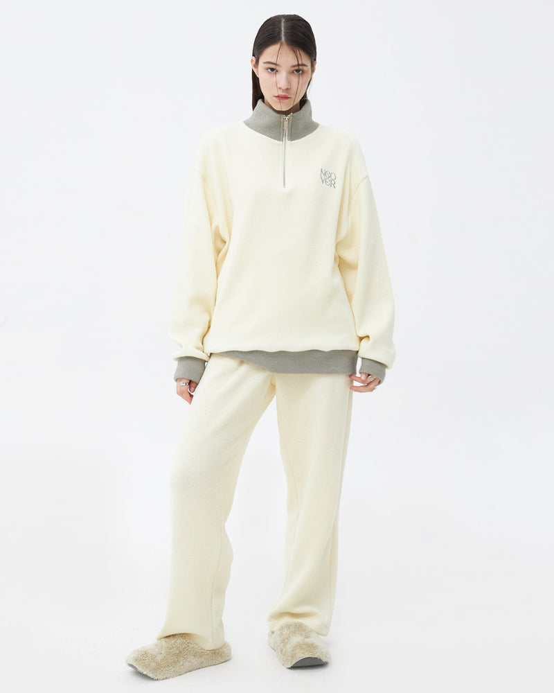 NCOVER（エンカバー）TYPO LOGO HALF ZIPUP KNIT-IVORY
