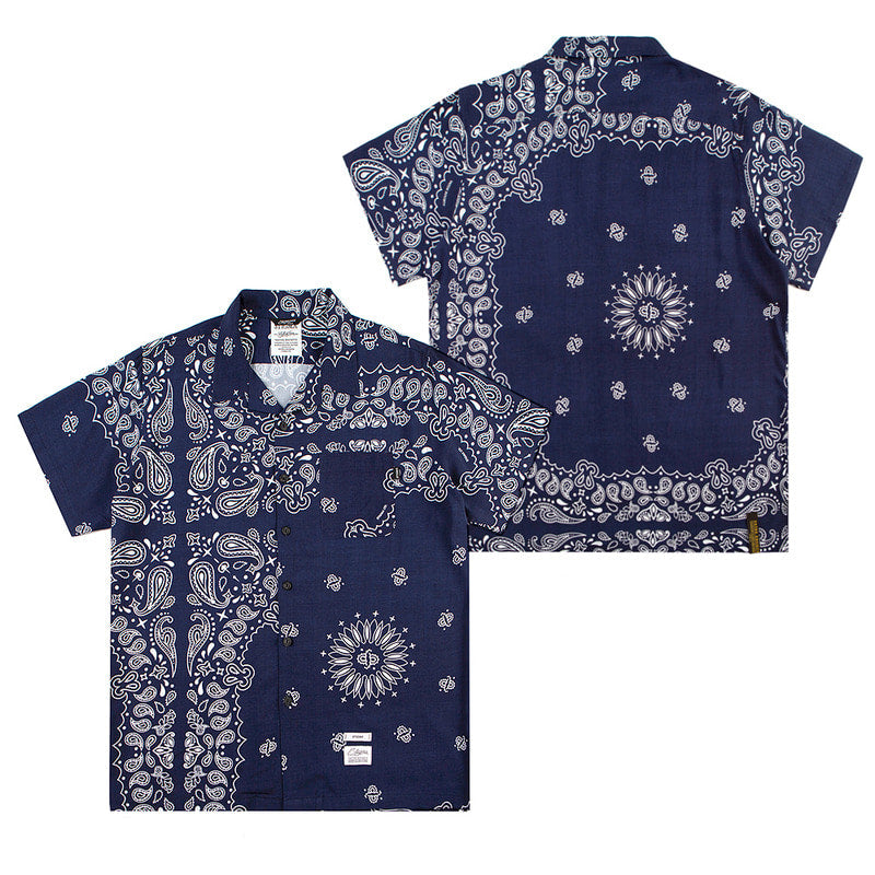 STIGMA(スティグマ)  PAISLEY RAYON SHORT SLEEVES SHIRTS NAVY