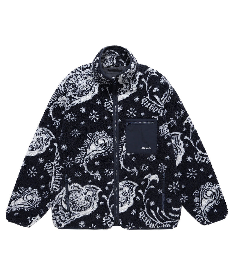 mahagrid (マハグリッド) PAISLEY FLEECE JACKET [NAVY]