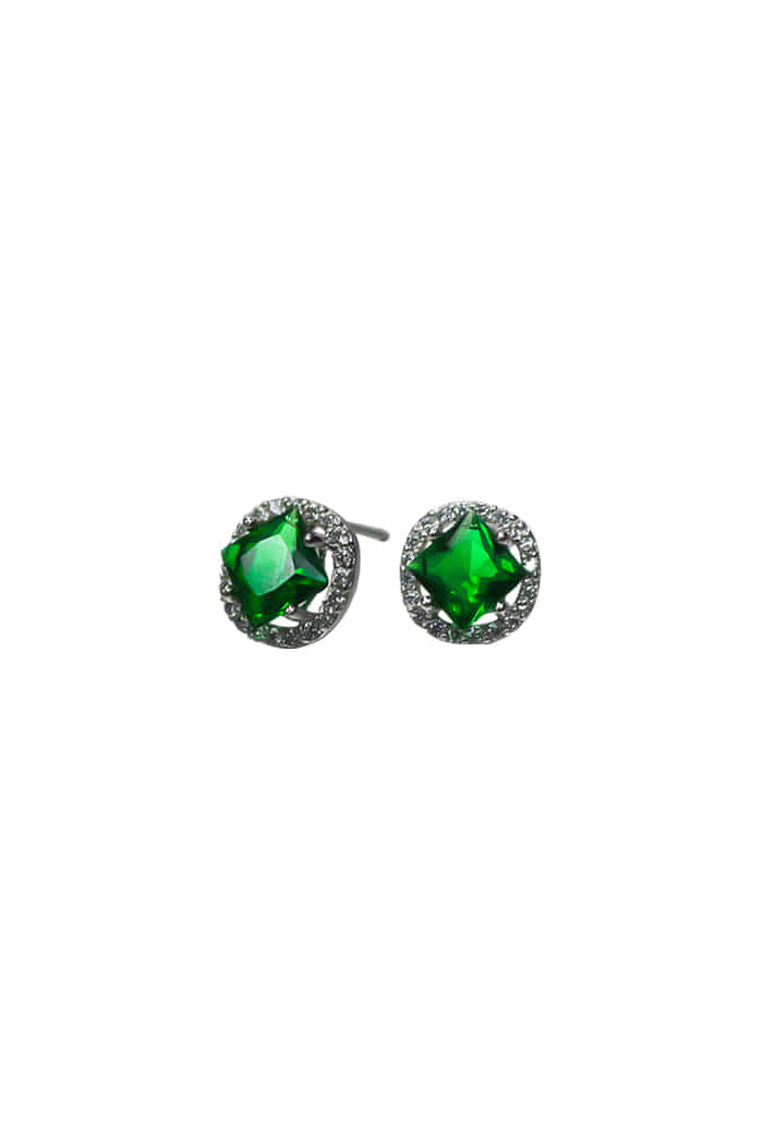 BLACKPURPLE (ブラックパープル) Flin cubic earring_green