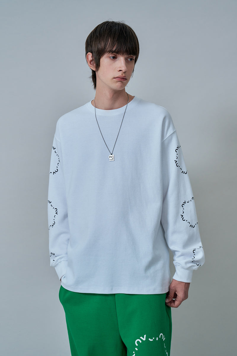 オーワイ(OY) ROUND LOGO LONG SLEEVE-WHITE