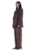 レイブレス(LABELESS) BROWN PEARL WOOL TROUSERS