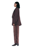 レイブレス(LABELESS) BROWN PEARL WOOL TROUSERS