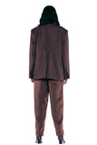 レイブレス(LABELESS) BROWN PEARL WOOL TROUSERS