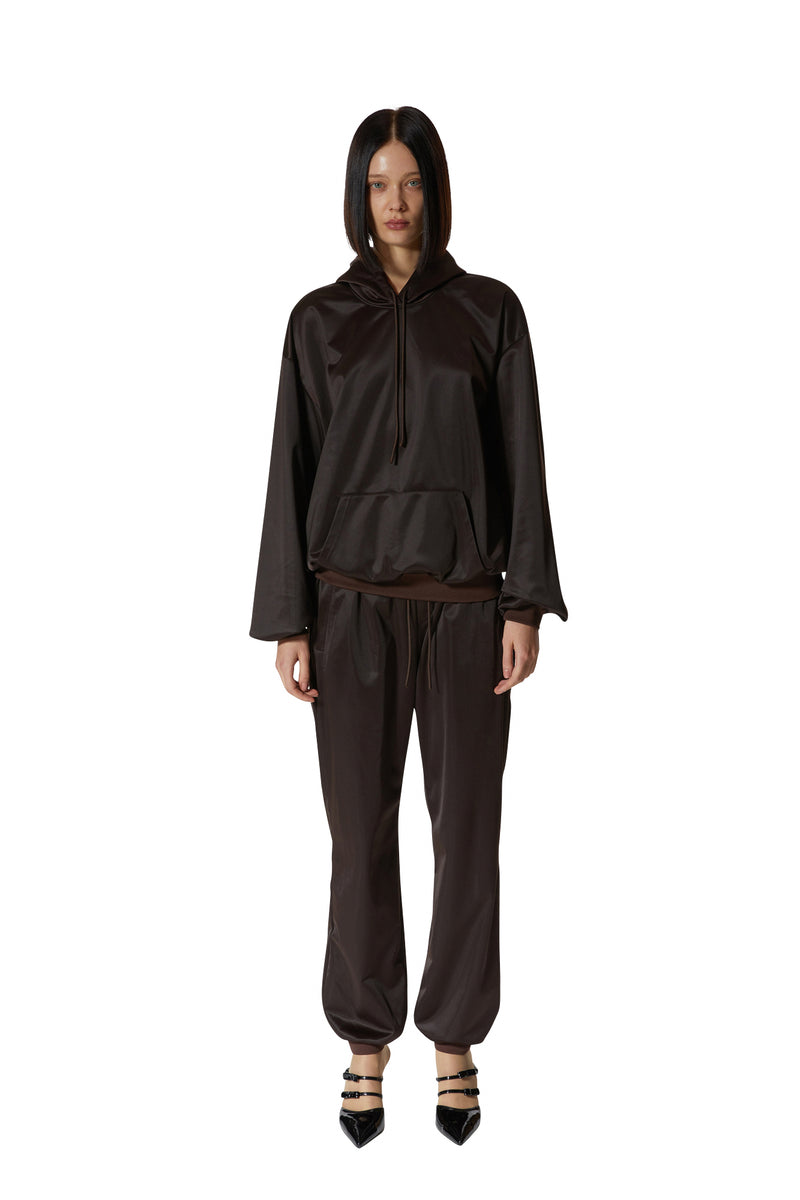 レイブレス(LABELESS)    BROWN BALLOON SLEEVE HOODIE