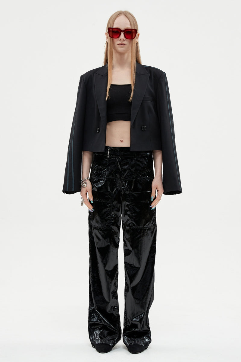 MMIC(エムエムアイシー) ENAMEL COATING WIDE PANTS