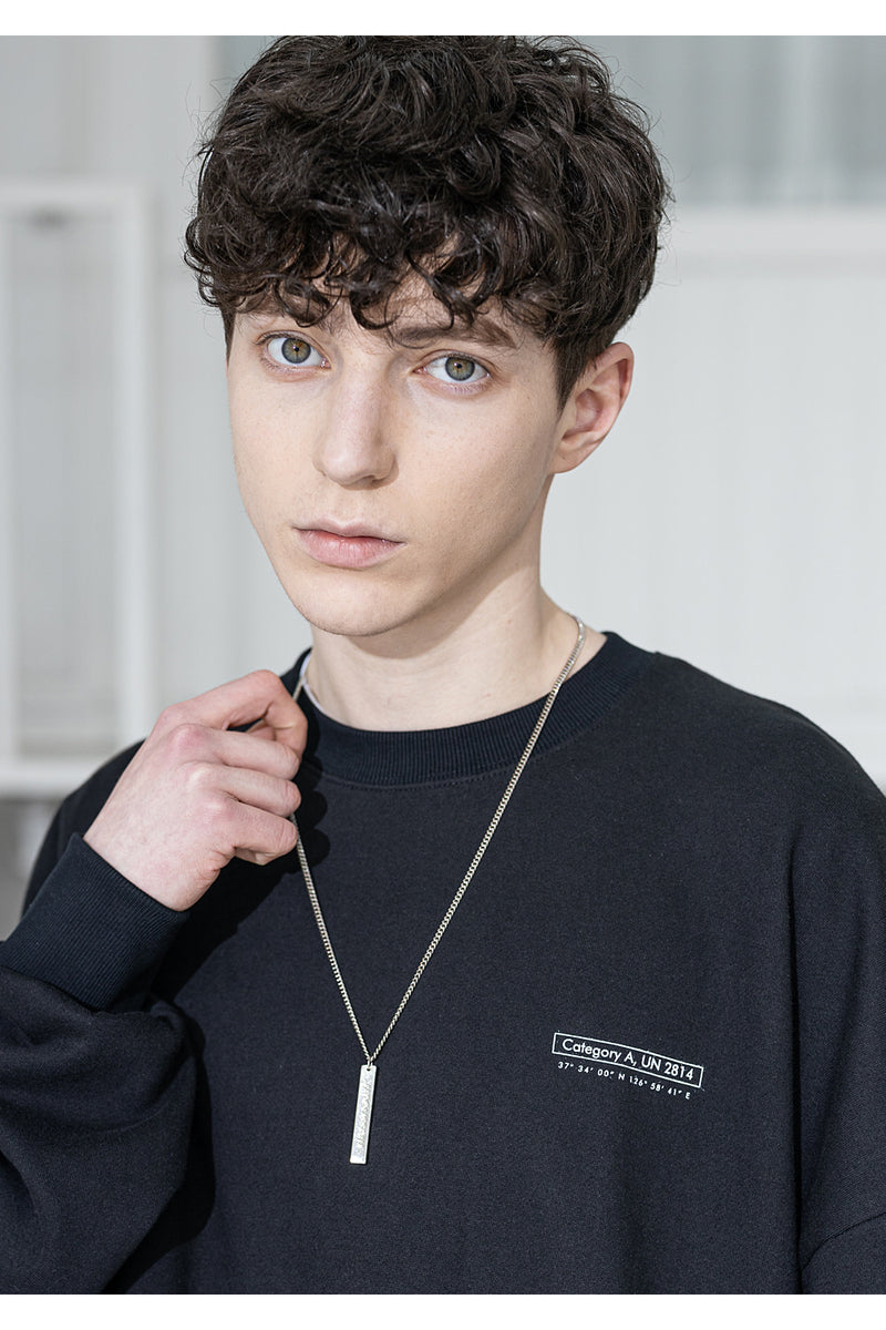 マスノウン(MASSNOUN) SL/CI LOGO BOLD BAR NECKLACE MSZAJ001-SV