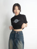 KNOY (ノイ) angel cropped short sleeve tee