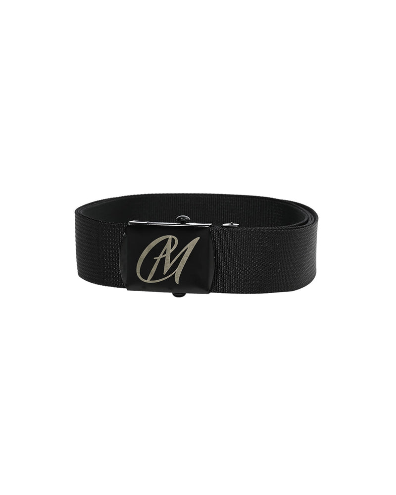 MYDEEPBLUEMEMORIES(マイディープブルーメモリーズ)      MM wide web belt in black