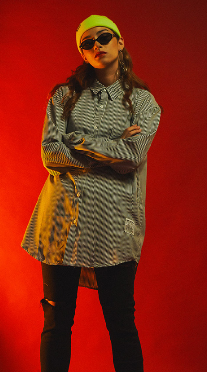 シディスコンマ(SHETHISCOMMA) OVER STRIPE SHIRTS