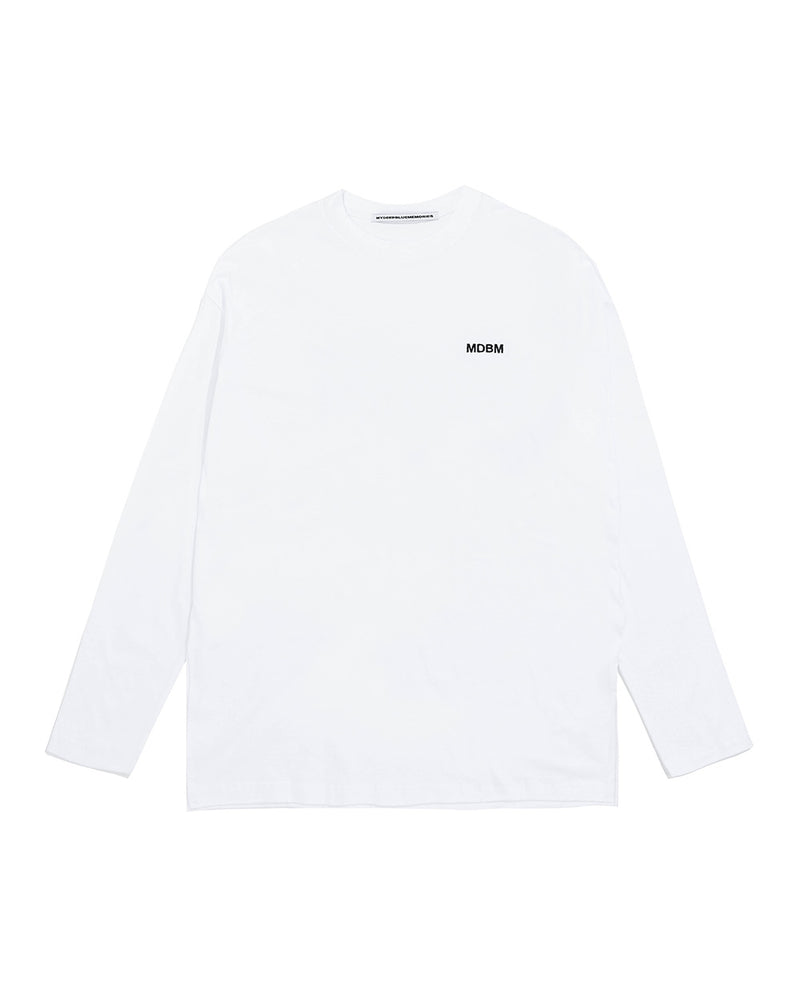 MYDEEPBLUEMEMORIES(マイディープブルーメモリーズ)      MDBM slit long sleeve in white