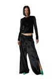 レイブレス(LABELESS)    BLACK SLIT TROUSERS