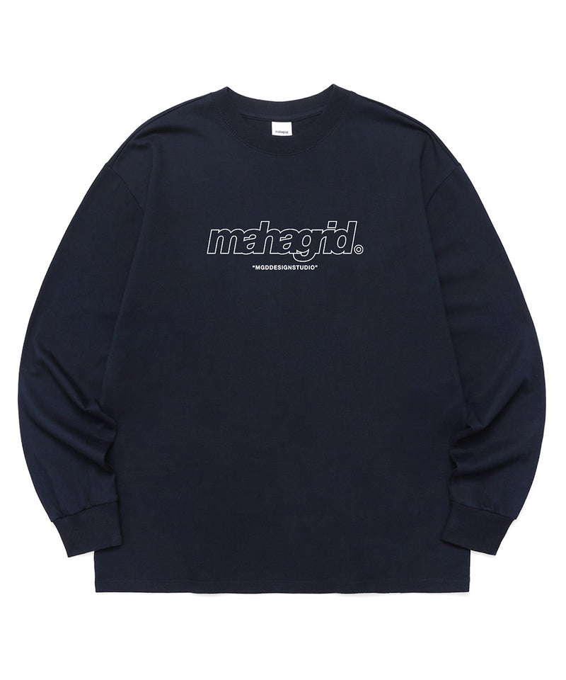 mahagrid (マハグリッド) THIRD LOGO LS TEE [NAVY]