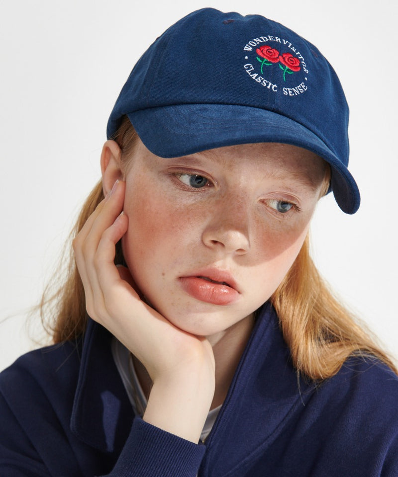 ワンダービジター(WONDER VISITOR)  Logo Ball cap [Navy]