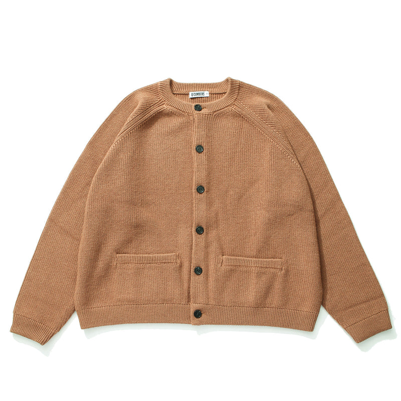 Q CUMBERS (キューカンバース)　ROUNDNECK HEAVY WOOL CARDIGAN/ Camel