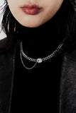 BLACKPURPLE (ブラックパープル) Square Cubic Chain Necklace_White (Silver)