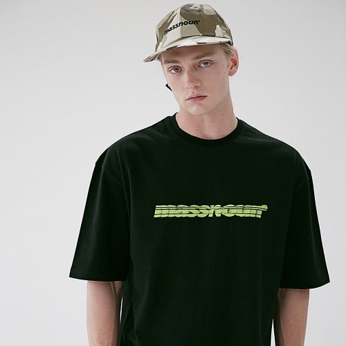 メスノウン(MASSNOUN) SL 3D LOGO OVERSIZED T-SHIRTS MSETS009-BK