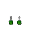 BLACKPURPLE (ブラックパープル) dropping square cubic earring_green