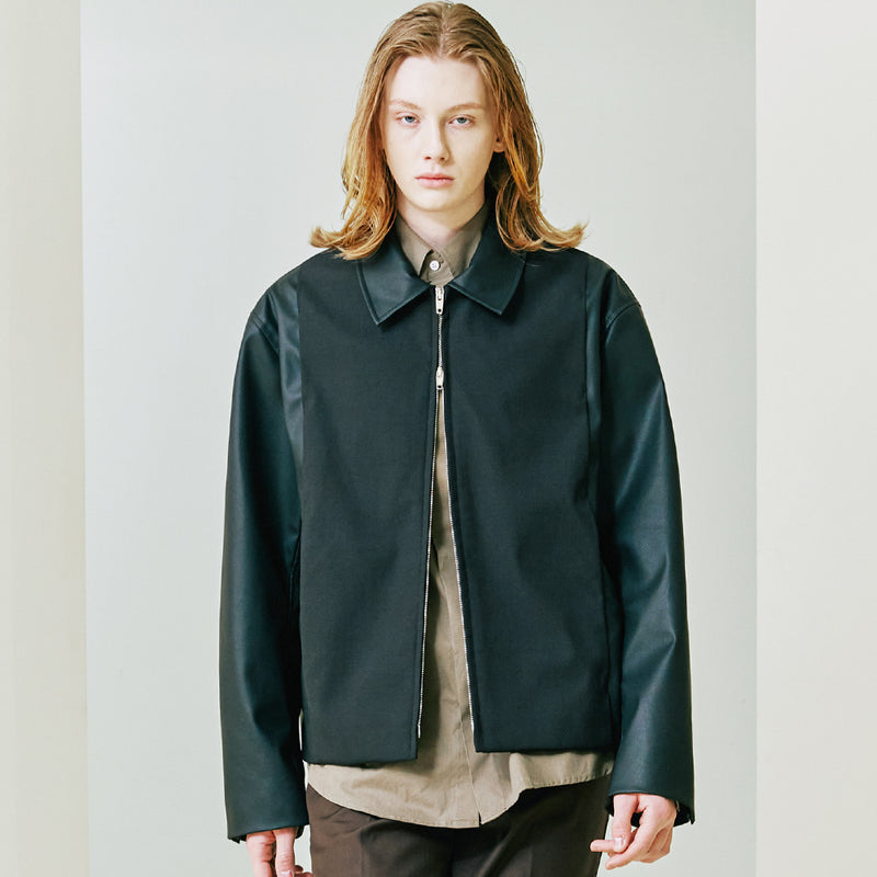 SSY(エスエスワイ) Panel Layered Standard Fit Blouson leather body