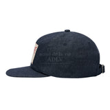 アクメドラビ(acme' de la vie)  DENIM LABEL PATCHWORK BALL CAP DEEP BLUE DENIM