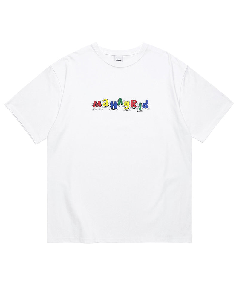 mahagrid (マハグリッド) ALPHABET FRIENDS TEE [WHITE]