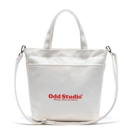 Odd Studio (オッドスタジオ) BOLD LOGO CROSS BAG - CREAM