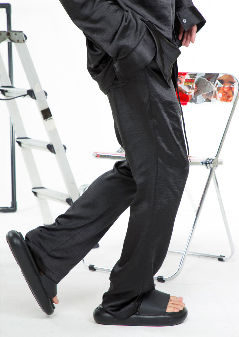 SINCITY (シンシティ) Silk Boot-cut pant Black