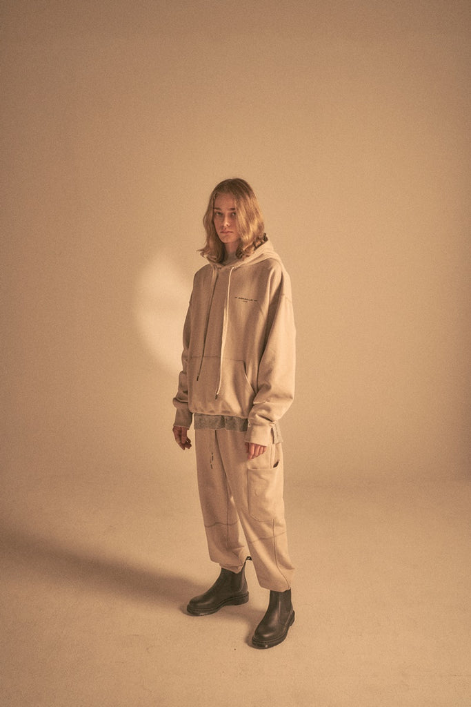 オベルー(OVERR) 20SS BASIC LOGO BEIGE HOODIE