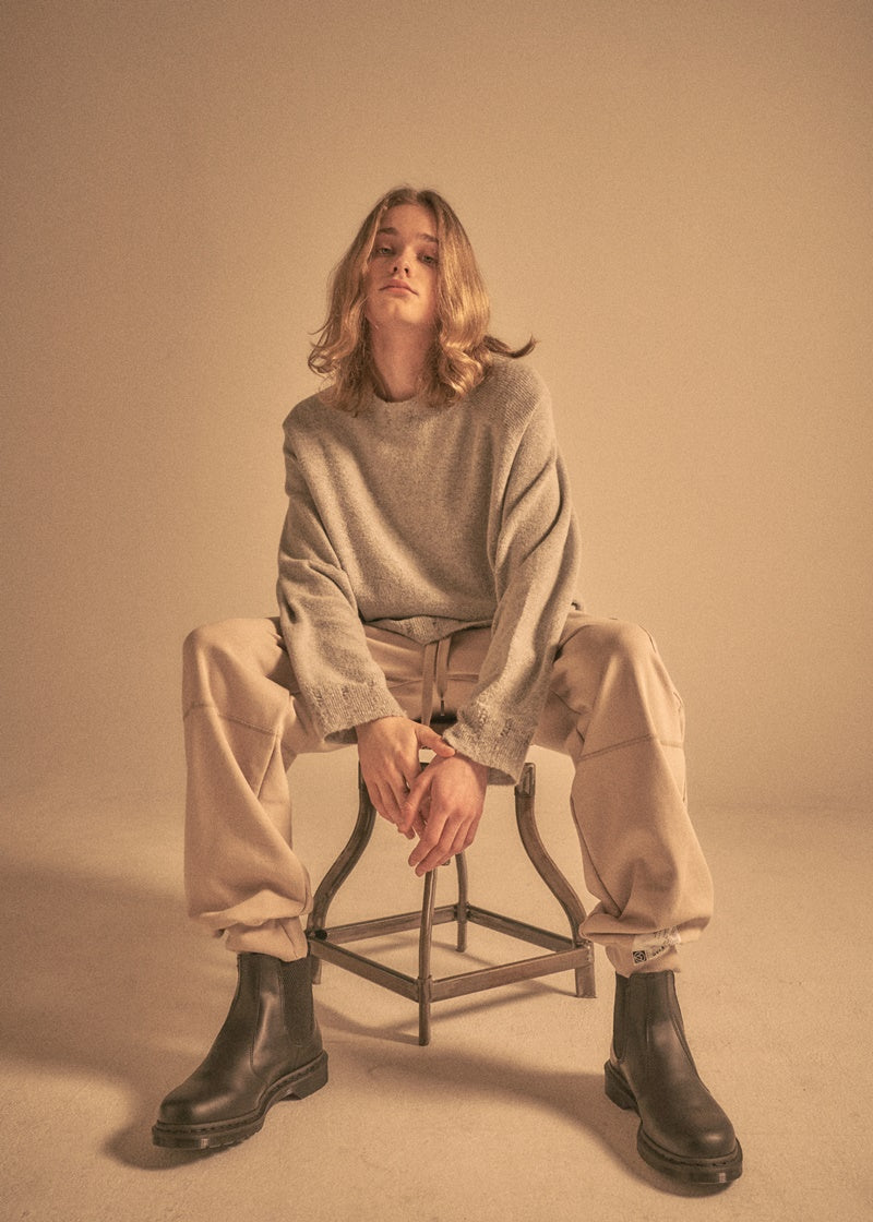 オベルー(OVERR) 20SS DEMAGE DETAIL GRAY KNIT